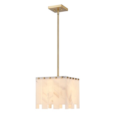 Z-Lite Viviana Pendant, 1-Light, 11.5 In.W x 11 In.H, Rubbed Brass/Alabaster 345P12-RB